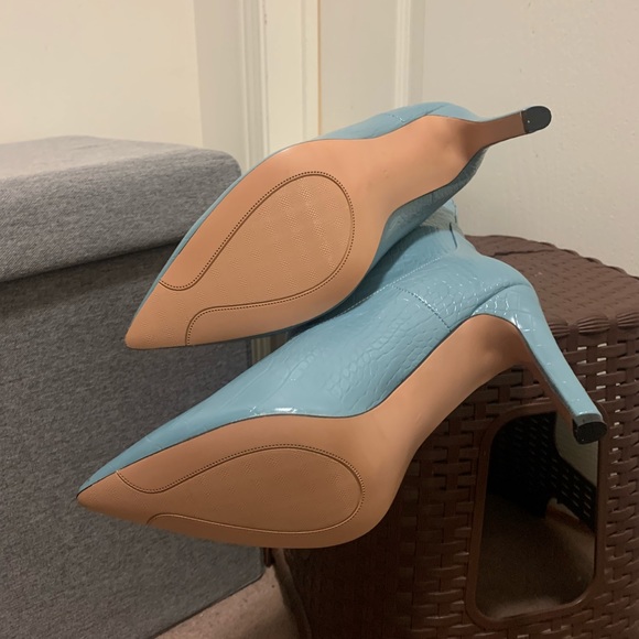 NEW CROC PRINT BLUE BOOTS - Picture 10 of 12